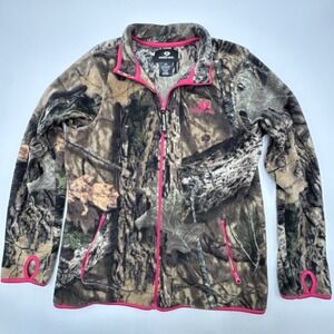 Mossy Oak Women's Multi Camo Pullover Sweater, Size Large Full Zip Pink Accent
